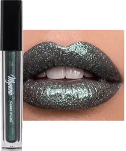 Mynena Green Shimmer Lip Gloss - Hydrating Glass-Like Shine - Willow