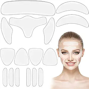 Maitys 16 Pcs Silicone Wrinkle Patches, Face Gel Pads Forehead Eye Lip