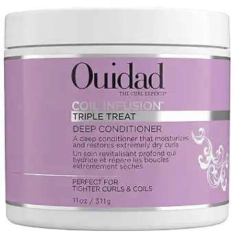 Ouidad Coil Infusion Triple Treat Deep Conditioner 11oz | Moisture Mask for 3C 4A 4B 4C Curly Coily Hair | Ceramide Repair with Black Castor, Avocado, Grapeseed Oils | Strength Care