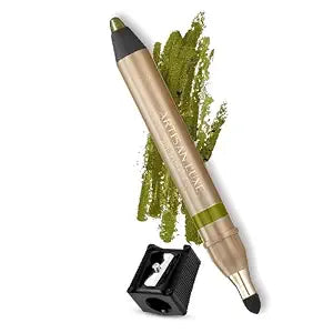 Artisan L'uxe Beauty Velvet Jumbo Olive Green Eyeliner with Free Sharpener | Blendable Makeup for Smokey Eyes - Waterproof Smudge Proof Pencil Eyeliner, Built-in Smudger & Long Lasting