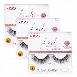 KISS Lash Couture Naked Drama False Eyelashes, 14 mm, Easy to Apply, Reusable, No Damage To Natural Lashes, Cruelty Free, 1 Pair Fake Lashes - Style ���Chiffon���