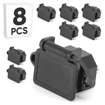 8-Pack IEC C14 AC Power Inlet with Protective Flip Cover, 15A 250V, 3-Pin Panel Mount Socket for Electrical Enclosure, Dust Proof