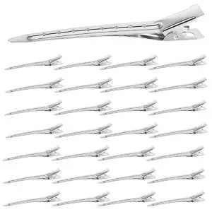 LZIUOSH 28 Pack Alligator Hair Clips —3.5 Inch Duck Bill Sectioning Clips, No Crease Non Slip Metal Curl Clips for Salon Styling and Coloring, Silver