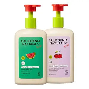 California Naturals Curly Kiddo Shampoo & Conditioner Set with Argan Oil, Enriched Rice Water and Shea Butter, Sulfate Free, For Kids with Curly Hair, 20 oz