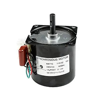 CHANCS 60KTYZ AC Synchronous Electric Geared Motor 110V 2.5-3RPM Low Speed Gearbox High Torque 80Kgf.cm Barbecue Metal Geared for Rotisserie Turntable