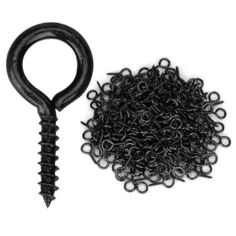 Aovchei 0.59" Black Heavy Duty Eye Screws, 300 Pack