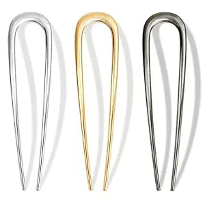 3 PCS French Hair Pins for Women, Gold Metal Hair Pins for Updos, French Twist and Buns, Elegant Hair Accessories