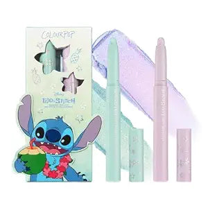 ColourPop x Stitch Cute and Feisty Shadow Stix Makeup Kit - Limited Edition Duochrome Eyeshadow Makeup Set - Vegan & Cruelty-Free Cream Eyeshadow Sticks with High-Pigment & Metallic Finishes (2 Count)