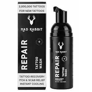 Mad Rabbit Tattoo Aftercare Soap, Fragrance-Free Foam Wash, 2 oz