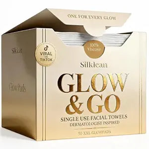 Glow & Go Disposable Face Towels, 100% Viscose, XL, 50 Count