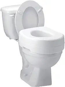 Carex Toilet Seat Riser, Adds 5 Inches of Height, Elevated and Raised Toilet Seat with 300 lbs Capacity, Standard Riser for Elderly and Handicap, Universal, Slip-Resistant, White
