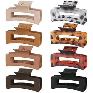 8 Pcs Hair Clips for Women 3.5 Inch Rectangle Claw Clips Fashion Hair Clips for Thick Thin Hair Non-slip Banana Clips-Basic