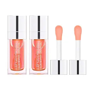 2PCS Lip Gloss Oil Set, Hydrating Lip Oil for Women, Moisturizing Lip Balm for Smooth Lip Lines, Nourishing Lip Treatment for Shiny Lips Essential Lip Care Products