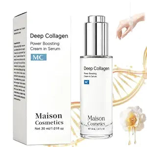 Maison Cosmetics Deep Collagen, Maison Cosmetics Deep Collagen Serum, Korean Skin Care Collagen Serum, Firming & Instant Hydration for Mature Skin, 30 Ml