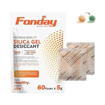5Gram 60Packets Fonday Moisture Indicating Silica Gel Desiccant Packs
