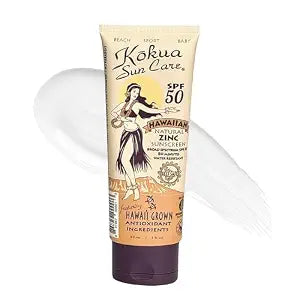 Kokua Sun Care Hawaiian Sunscreen Reef Safe SPF 50 | 3 oz | Zinc Oxide | Mineral Sunscreen | Face & Body | Moisturizing Sun Protection | Water Resistant | Chemical Free | Natural Ingredients