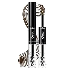 O'CHEAL Dual-Ended Brow Gel, 2-in-1 Clear & Tinted Gel (Dark Brown)