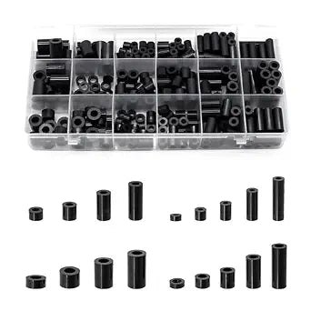 Exqutoo 300Pcs ABS Round Spacers,ID 3mm,OD 7mm;4mm, 8mm; 5mm, 9mm;6mm, 11mm