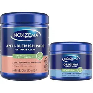Noxzema Travel-Friendly Face Cleanser + Ultimate Clear Anti-Blemish Pads