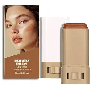 Beauty Balm Serum-Enriched Tinted Moisturizer Stick ��� Hydrating Lightweight Solid Foundation with Natural Skin Tint Finish, Flawless Sheer to Medium Coverage, Radiant & Dewy Glow, All-Day Wear (