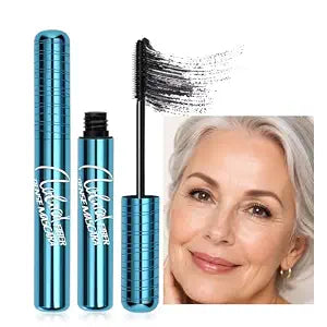 Volumizing Mascara for Older Women 60 Plus - Lengthening & Thickening Formula, Smudge-Proof, Clump-Free, Waterproof Mascara for Thin Lashes, Blush Korean Mascara for Mature Eyes (Black, 1)