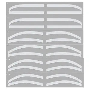 12 Pairs Disposable Brow Shaping Sticker Microblading Eyebrow Shaping Sticker Adhesive Eyebrow Stencils Tattoo Eyebrow Stamp Airbrush Brows Tape (2 bags-12 Pairs)