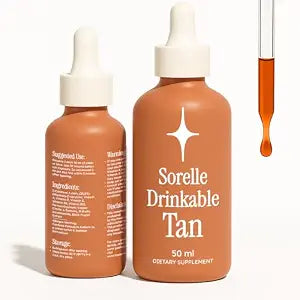 Sorelle Tanning Drops to Drink - 100% Natural Oral Liquid Sunless Tanning Drops Drinkable (50ML)