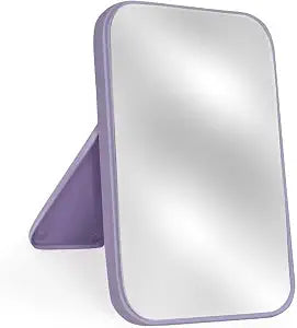 8-Inch Table Desk Vanity Makeup Mirror, Simple Portable Travel Mirror with Stand, Standing and Wall Hanging Dual-use, Purple