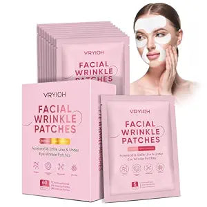 3-in-1 Facial Wrinkle Patches for Fine Line Smoothing, 60 Patches