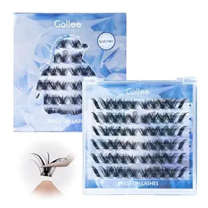 Self Adhesive Eyelash Clusters, Lash Clusters Wispy Fox Eye Eyelash Clusters, No Glue Needed Press On Lashes, No Sticky Residue Pre Glued Eyelashes, Easy Apply for Beginners D Curl