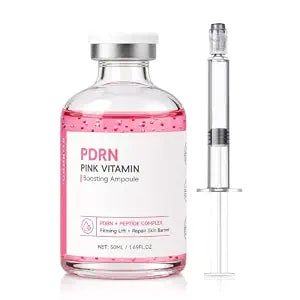 PDRN Pink Silk Peptide Ampoule, Pdrn Serum for Face Deep Collagen Peptide Serum Korean Anti Aging Serum for Tightening, Firming, Smoothing, Lifting, Hydrating 1.69Fl.Oz