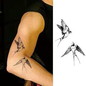 Bird Temporary Tattoos Swallow Fake Tattoo for Men���s Arm