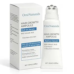 Orrenaturals Hair Revival Ampoule, Orre naturals Hair Growth Serum Roll on, Scalp Care with Pumpkin Seed Extract, Aloe Vera, and Menthol for Thicker Looking Hair, 50ml