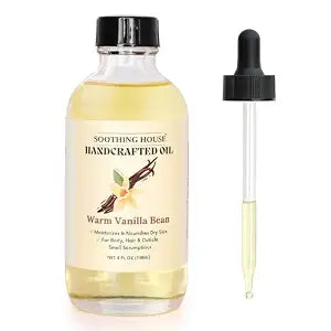 Warm Vanilla Bean Body Oil - Moisturizing Body Oil for Soft, Glowing Skin with Almond & Jojoba Oil (4 fl oz)