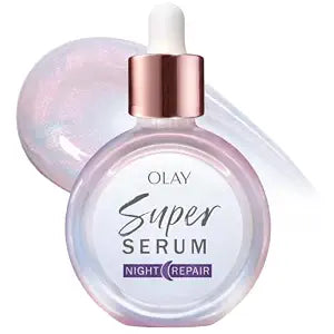 Olay Super Serum Night Repair, Fragrance-Free - Niacinamide, Peptide, Salicylic & Lactic Acid, Glycerin ���- 5-in-1 Skin Care Benefits - Hydrating, Evens Tone, Reduces Dark Spots, Anti-Aging, 1.0 Oz