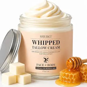 Beef Tallow for Skin with Honey Balm ��� All-Natural Moisturizer Hydrates and Nourishes the Skin, Whipped Grass-fed Beef Tallow Honey Balm blend - Ultra-Nourishing Moisturizer for Face, Body & Hands.