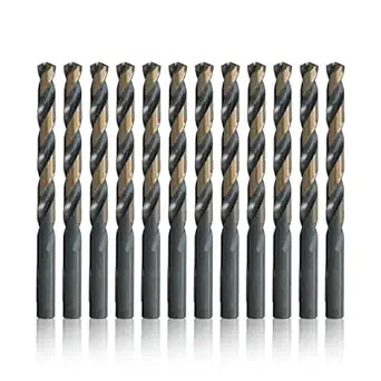 Drill America - KFD5/16P12 5/16" High Speed Steel Black & Gold KFD Split Point Drill Bit (Pack of 12), KFD Series