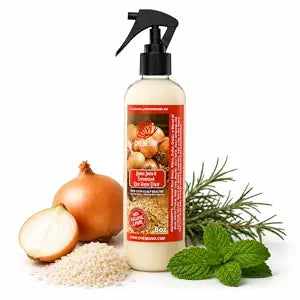 Fresh Onion Juice & Rice Water Hair Growth Spray with Rosemary & Mint (4 oz)– Strengthens Roots, Reduces Hair Fall, Promotes Thicker, Fuller Hair–Natural Scalp Treatment for Men & Women