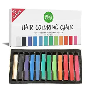 Fresh Monster Temporary Hair Coloring Chalk, 12 Bright Colors