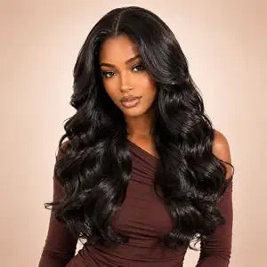 V Part Wig for Black Women 260g Synthetic U Part Half Wig 26 Inch Body Wave