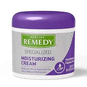 Medline Remedy Specialized Skin Cream, Fragrance-Free (16 oz), 1.5% Dimethicone, Nourishing Moisturizer for Dry Skin, Sulfate-Free, Paraben-free, Hypoallergenic Body Cream, Daily Lotion for Dry Skin