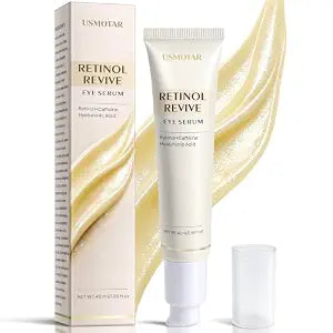 Retinol & Caffeine Eye Serum - Dark Circles Relief & Depuffing Treatment, Hyaluronic Acid + Collagen, Gentle Under Eye Cream for Sensitive Skin, Hydrates & Smooths Fine Lines 40ml, 1.35 fl.oz