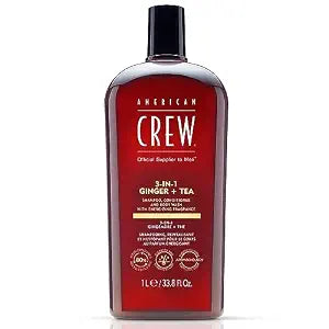American Crew 3-in-1 Shampoo & Body Wash, Ginger & Tea, 33.8 fl oz