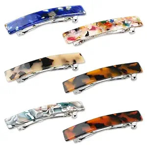 Hair Barrettes for Women, French Barrettes for Fine Thin Thick Hair, 3 Inch Acetate Small Clips Barrette No Slip, 6 Pcs Tortoise Shell Girls Accessories