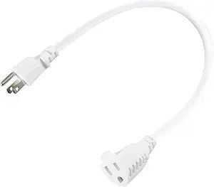 SPARKING Short Extension Cord 1 Foot - 12in White AC Indoor 3 Prong Extension Cord,16AWG Mini Small Short Grounded Appliance Power Extensions Cord, 125V 13Amp Single Outlet Saver Electrical Extenders