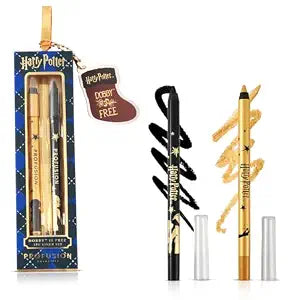 Profusion Cosmetics Harry Potter Holiday 2 PC Eyeliner Pencil Set, Black Gold Eye Liner with Matte & Shimmer Finish, Waterproof Long-Wear Vegan & Cruelty-Free Makeup Kit