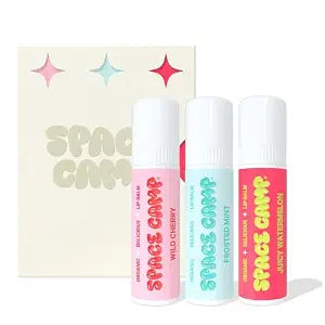 Space Camp Wellness Jumbo Lip Balm Gift Set – Organic Flavored Moisturizing Lip Balm, 3 Pack (Wild Cherry, Juicy Watermelon, Frosted Mint) – Hydrating Balm for Dry Lips