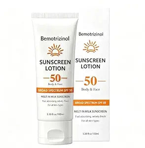 Sunscreen, Bemotrizinol-Based Sunscreen, SPF 50 Broad Spectrum UVA/UVB Protection, Non-Greasy Vegan Daily Sunscreen Lotion for All Skin Types, 100mL (3.38 fl.oz)