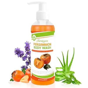 Persimmon Body Wash for Body Odor Control, 10.12 fl.oz Deodorant Shower Gel