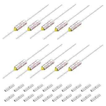 MECCANIXITY 10pcs Metal Temperature Thermal Fuse SF98 98C 208.4F 10A 250V